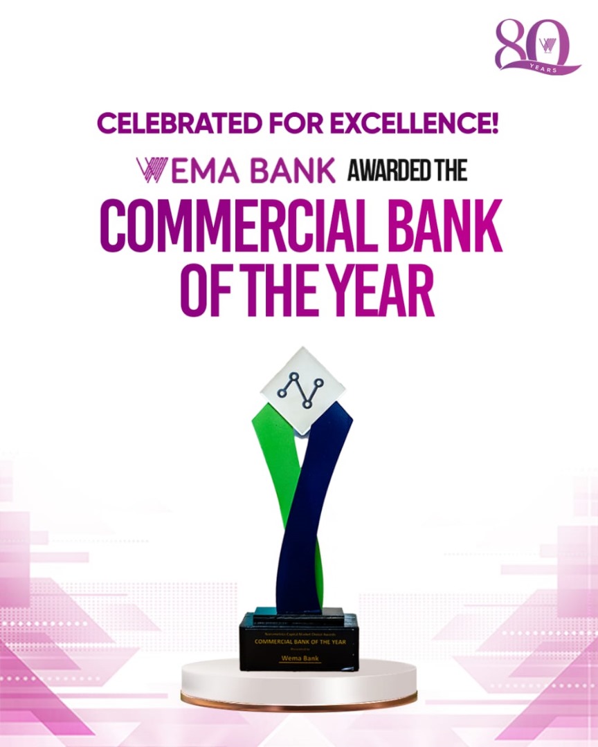 Wema Bank Honoured for Excellence at 2025 Nairametrics Capital Market Awards