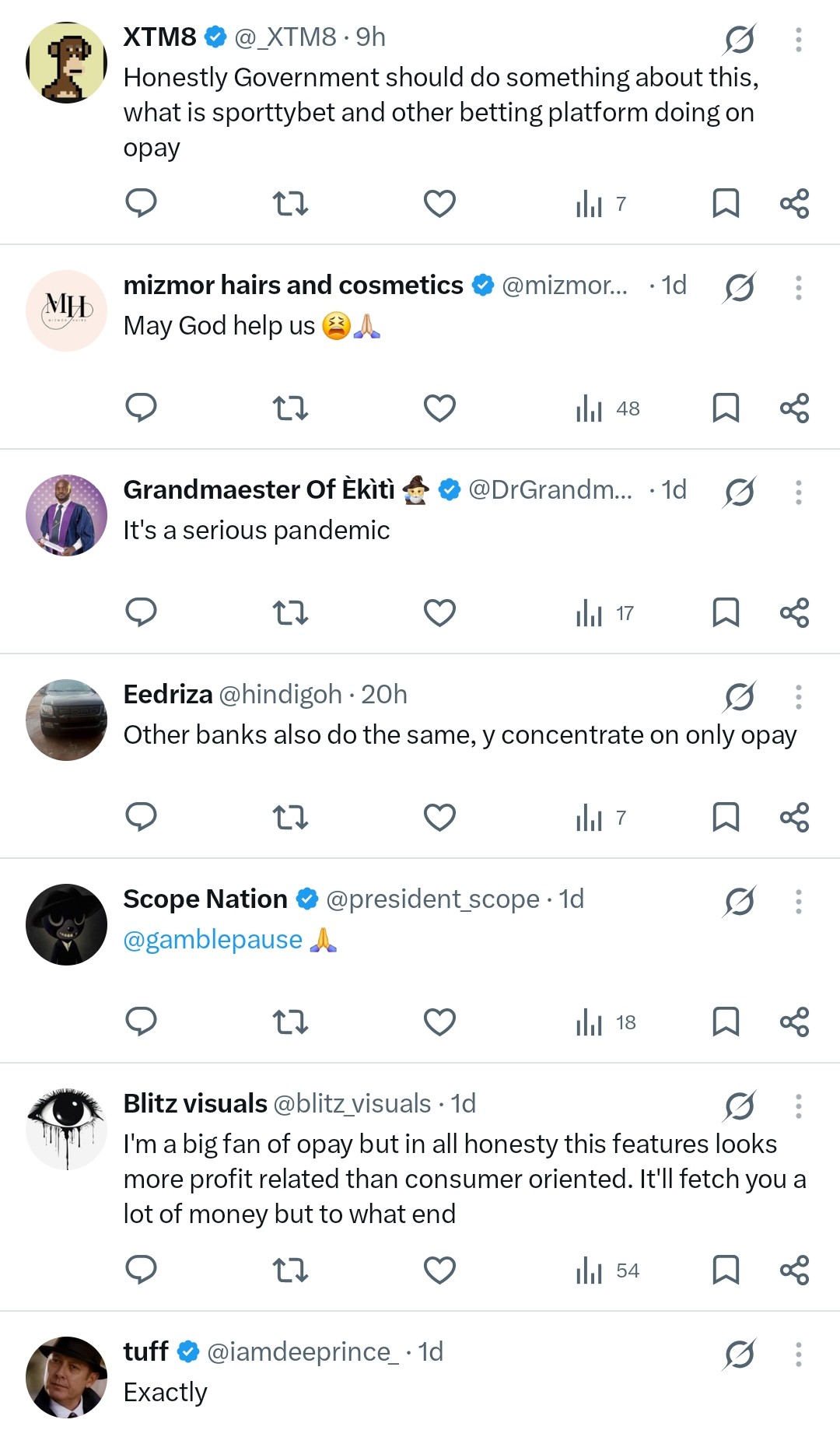 comments on X over aviator on opay