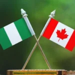 Canadian and Nigerian flags representing Nigerian asylum seekers in Canada.